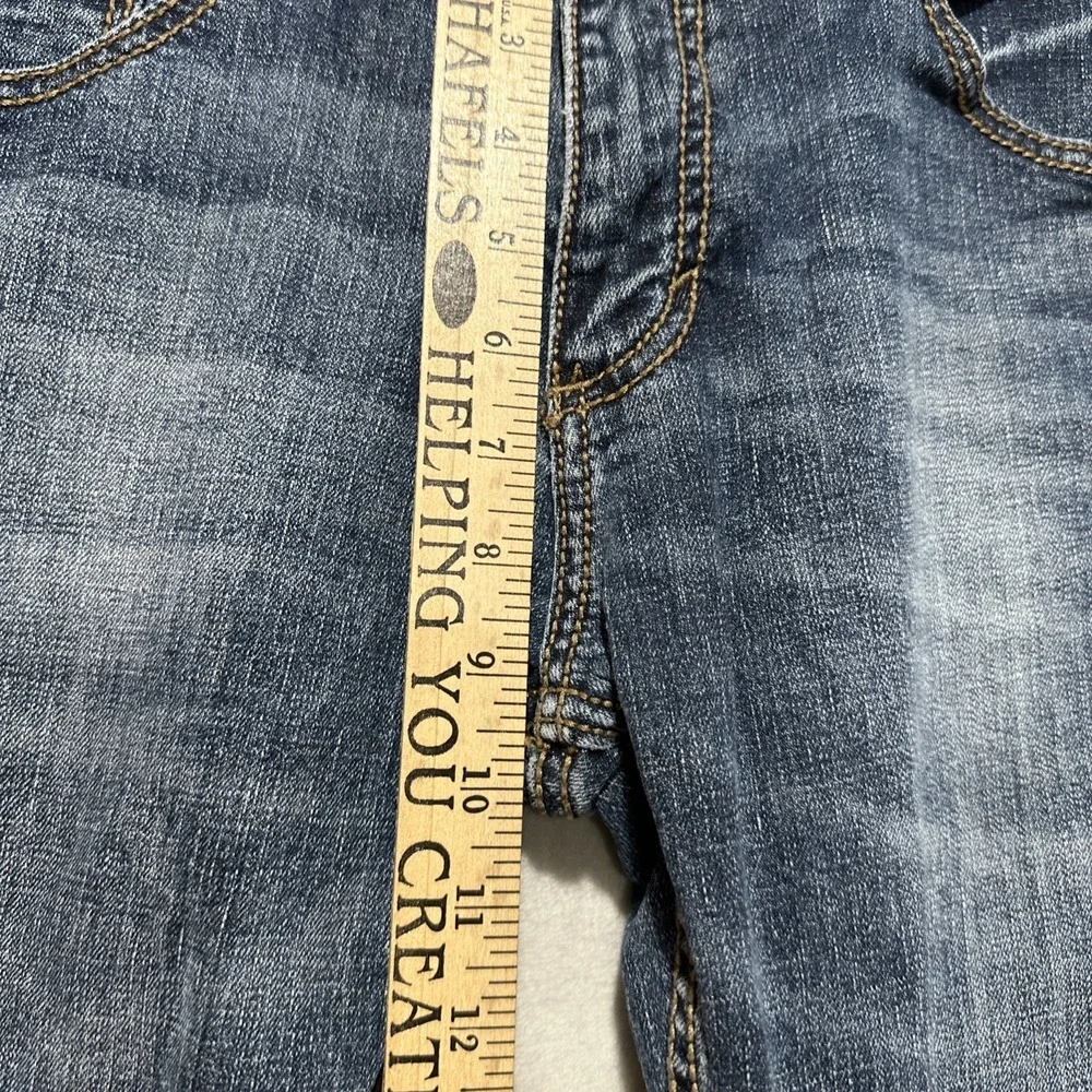Wrangler Retro Slim Straight Jeans Men's 30 Blue Whiskering Faded Finish Pockets